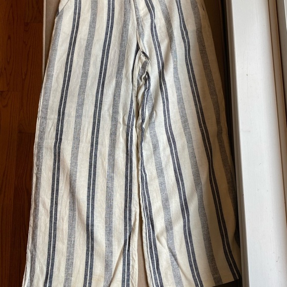Striped Linen Cropped Pants XS - Picture 2 of 8